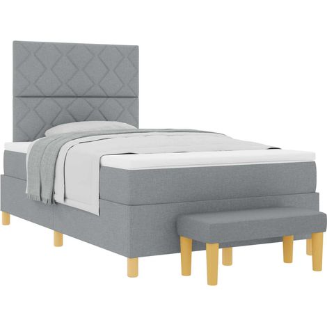 Maison Exclusive - Boxspringbett mit Kissen Hellgrau 200 x 120 cm