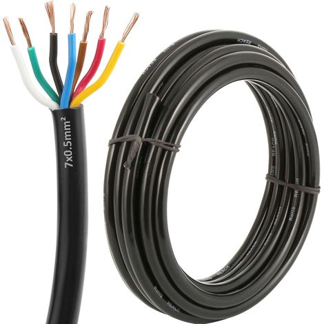 Electrique Câble 20AWG 7×0.5mm² 5M Extension Câble 7Conducteurs Automobile 7pôles Câble (1/4)