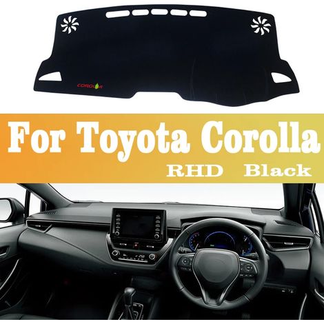(Côté noir pour conduite à droite) Tapis de protection pour tableau de bord, protection contre la lumière, compatible avec Toyota Corolla 2019-2020, accessoires auto anti-UV (1/5)