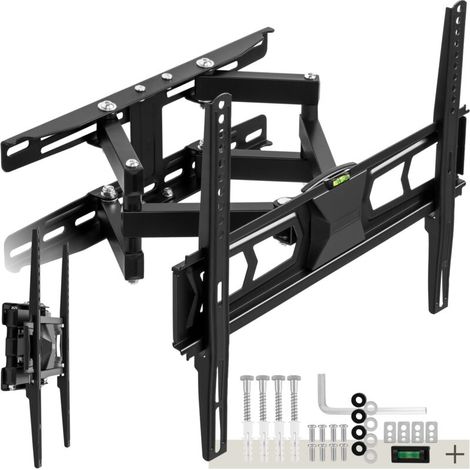 Support mural TV orientable et inclinable pour écran 26-75 pouces – Charge max 60 kg – Norme VESA 150x150 à 400x400 – Acier noir