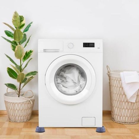 4pcs Pieds amortisseurs machine à laver - Taille 10.5cm Anti vibration caoutchouc - Machine à laver et sèche linge - Gris (1/5)