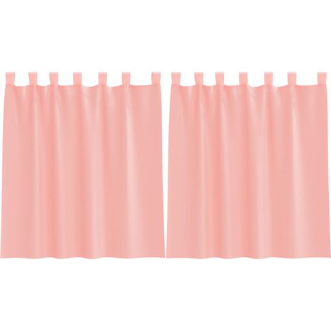 Maison Exclusive - Voile Vorhänge mit Schlaufen 2 Stk. Rosa 140x1