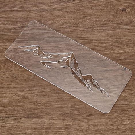 Modèle de défonceuse Mountain Range - 11,8 x 5,1 - En acrylique transparent - Pour planche à charcuterie - 5 mm d'épaisseur - Pochoirs de traçage - Outil de guide (1/5)