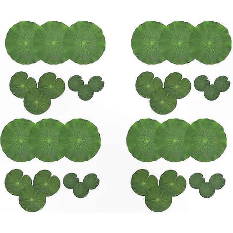 Lot de 36 feuilles de lotus en mousse verte, compatibles avec la décoration aquatique, idéales pour les bassins à carpes koï. (1/5)