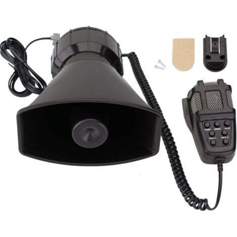 Car Alarm with 7 Sounds, Police Siren Speaker Amplifier, Car Alarm with PA Microphone, PA Emergency Sound Amplifier 12V 100W. (1/4)