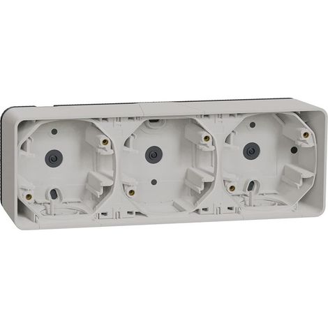 Mureva Styl - Boîte 3 postes horizontale - saillie - IP55 - IK08 - blanc - MUR39913