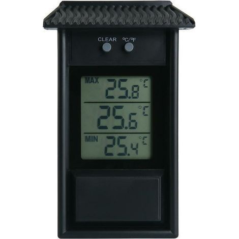 Electronic Outdoor Thermometer, Waterproof Electronic Thermohygrometer, Refrigerator Thermometer, Size, Temperature Value, Memory Function, 13.2 x 8 x 3 cm, Black, 1 pc (1/3)