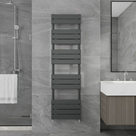 1600x450mm Designer Flat Panel Heated Towel Rail Radiator Bathroom Warmer Heating Anthracite
