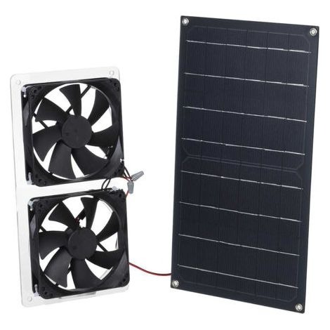 Kit de ventilateur à panneau solaire, 100 W, résistant aux intempéries, avec ventilateur CC pour petits poulaillers, serres, abris de jardin, maisons pour animaux, échappement de fenêtre