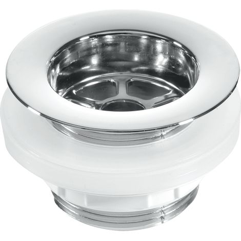 McAlpine BW5 1.5" Backnut Bath Waste: 70mm Chrome Plated Plastic Flange x 1.5" Tail: Unslotted: Plug (1/4)