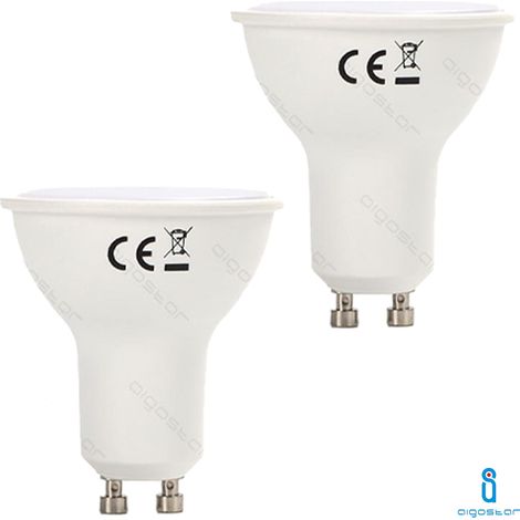 LAMPADINA LED GU10 4W 6400K BIANCO FREDDO A+ A5 2 PEZZI (1/4)