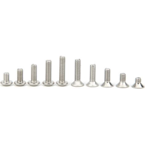 600 Pièces Vis Hexagonales Acier Inoxydable 304 Tête Plate - Accessoires Quincaillerie en Boîte