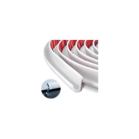 (Blanc)Gouttière Camping-car, 5M Gouttière Pluie Camping Car de Dos Autocollant, Gouttière Voiture PVC pour Véhicule/Camion/Camping-car/Bateau, Gouttiere PVC en Forme de J, Bande de Déviation de Pluie (1/5)