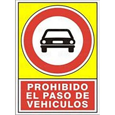 señal 497 plast.420x297 ''pr.paso vehic.'' prohibido el paso de vehiculos