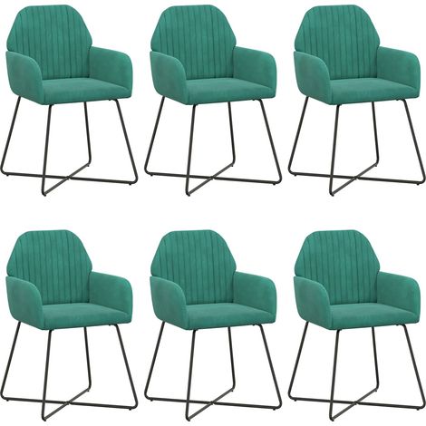 Maison Exclusive - Sedie da pranzo 6 pz Velluto Turchese 55 x 50 x 84 cm (1/5)