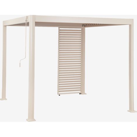 Pergola bioclimatique en aluminium avec lames et panneau Druvia SKLUM Tapioca Beige (1/5)