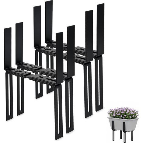 Lot de 4 supports de jardinière de balcon, double supports réglables sans perçage pour balustrades de balcon de 1,5 à 32 cm, convient aux jardinières de 15 à 23 cm (1/5)