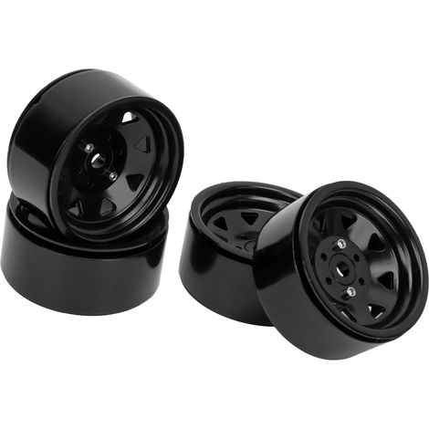 Jantes RC 1,9 pouces, universelles, robustes, 8 rayons, noires, compatibles avec Axial SCX10, SCX10 II et SCX10 III (1/5)