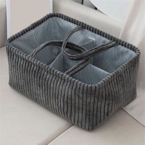 Sac à langer - Panier de rangement en tissu - Pliable - 38×26×18 cm - Panier souple - Tissé à la main - Convient pour les vêtements, (1/4)