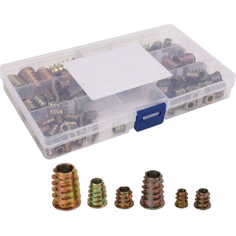 100-teiliges Sortiment an Sechskantmuttern aus Zinklegierung für Möbel, inklusive Aufbewahrungsbox, hohe Härte, M4, M5, M6, M8, M10 (1/5)