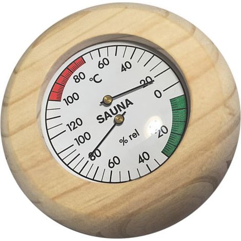Thermo-hygromètre sauna, bois, pour hammam et cabine vapeur (1/5)