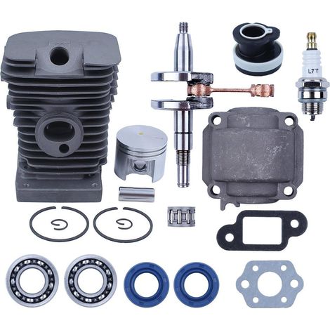 Cylindre de 38 mm Pistons Vilebrequin Moteur Carter pour Tronçonneuse STIHL MS170 MS180 017 018 avec Manchon d'admission Joint d'huile Roulements Joint de bougie (1/5)