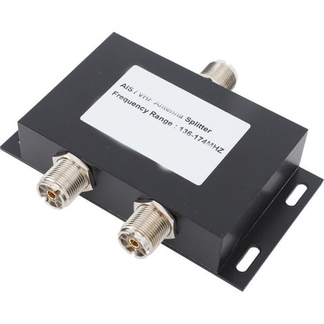 Divisor de potencia de antena VHF, divisor de antena AIS VHF, 136-174 MHz, 100 W, de aleación de aluminio, para embarcaciones, con conector N hembra (1/5)