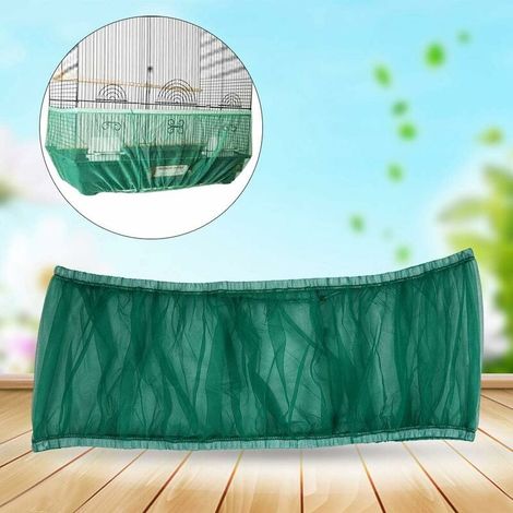 Couverture de Cage à Oiseaux, Grand Filet de Maille en Nylon Attrapant Les Graines Extensible et Respirante(Vert), (1/4)