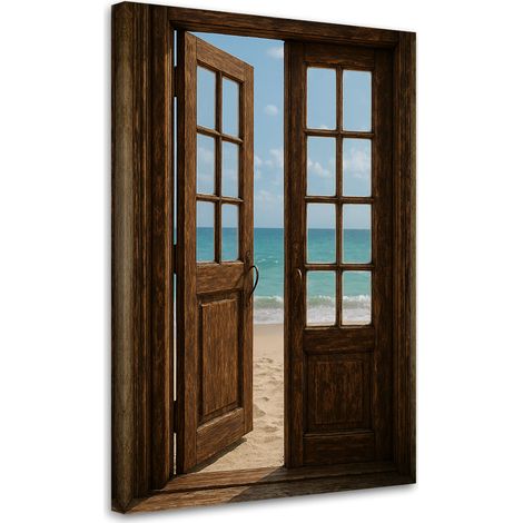 Wandbild Shabby Chic Blick auf eine Tür zum Strand 40x60 cm (1/5)