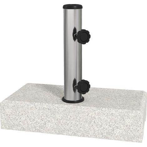 Support parasol 25kg pour parasol demi-rond avec barre Ø 32 / 38 / 48 mm, base parasol pour jardin, balcon, gris 45 x 22, 5 x 40 cm