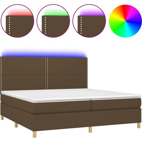 Maison Exclusive - Sommier à lattes de lit matelas et LED Marron foncé 200x200 cm (1/5)