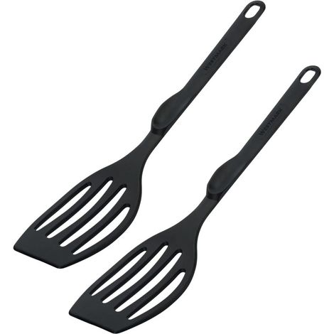 Westmark Flonal Plus 203522E5 - Spatola per padella, resistente al calore fino a 270°C, lunghezza: 28,3 cm, in plastica, colore: Nero (1/5)