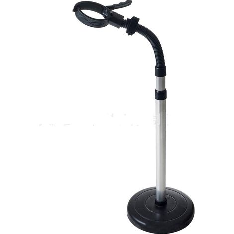 Soporte ajustable para secador de pelo, soporte manos libres, rotación de 360 grados, soporte para peinar con secador (negro) (1/4)
