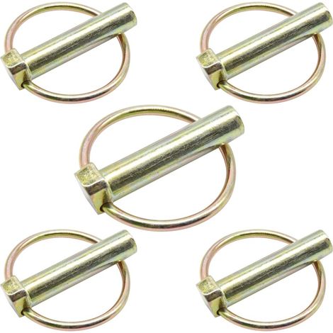 Lot de 5 goupilles pliantes - 11 mm x 47 mm - Pour remorques, camions, tracteurs, bennes à benne basculante, ferme, tondeuse à gazon (O11 mm x 47 mm) (1/5)