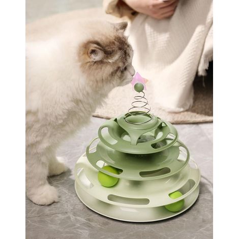 Arbre à chat en forme d'étoile, jouet interactif pour chat avec balles tournantes, étoiles scintillantes et accessoires supplémentaires (1/5)
