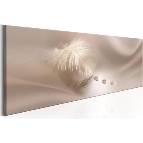 Tableau plume délicate - 120 x 40 cm (1/4)