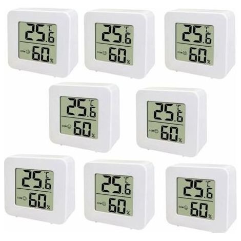 Mini thermomètre LCD numérique intérieur – Précision ± 1 °F – Hygromètre avec indice de confort – Lot de 8 unités pour crèche et bureau – Sunflower (1/5)