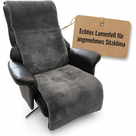 Sesselschoner für Relaxsessel universell komplett aus Lammfell 50 cm Breite (1/5)