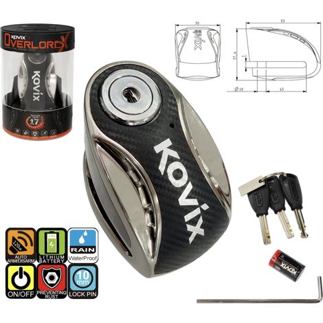 Candado de disco de freno de acero inoxidable Kovix KNX10 (1/5)