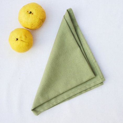 Lot de 12 serviettes de table en tissu, 42 x 42 cm, réutilisables, lavables, douces et résistantes, en polycoton, vert sauge, idéales pour les fêtes, anniversaires, baptêmes et mariages. (1/5)