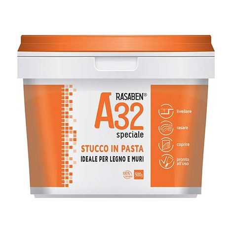 STUCCO PASTA LEGNO MURO A32 K2 RASABEN - KG  0,5- 24 pezzi