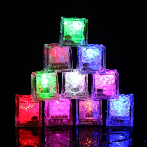 [2F]Glaçons lumineux, paquet de 12 glaçons LED multicolores (1/4)