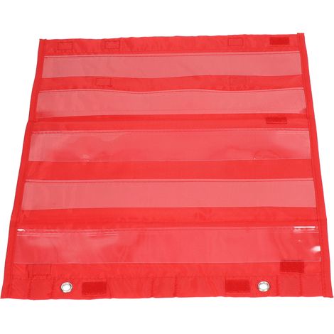 Tableau magnétique à pochettes pour élèves, 5 rangées de pochettes transparentes, pour l'emploi du temps, les activités scolaires à la maison, rouge. (1/5)