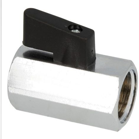 Robinet à bille mini-hexagonal en laiton 1/4" FF/FF