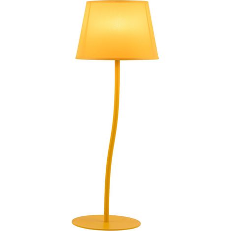 Tischleuchte Kinderzimmer Metall Stoff E27 37 cm Gelb Kinderzimmerlampe Tisch
