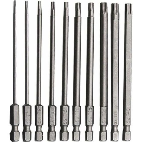 Embout Long en Allié au Chrome Vanadium 10 pcs Acier (1/5)