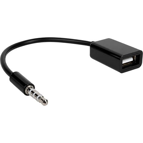 Adaptateur Audio Auxiliaire 1/8" Mâle vers Femelle - Adaptateur USB vers Jack 1/8" Mâle - Lecture de Musique depuis Clé USB via Entrée, Compatible avec CD/DVD/GPS, Câble (1/5)