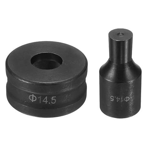 Emporte-Pièce Hydraulique 14.5mm Trou Ronde Acier 40Cr Kit de Poinçonnage pour CH70 Machine à Poinçonner Électrique, Noir (1/5)