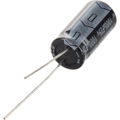 Condensateur Électrolytique - 5 Pièces - 25V 1000uF - Radial 105C - Pour Alimentation Électronique - 10x20mm (1/5)