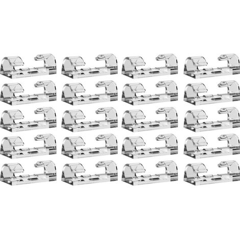 Lot de 20 clips de câble auto-adhésifs pour un rangement optimal des câbles, à fixer aux murs, bureaux ou sous les tables.-AquaForge (1/5)